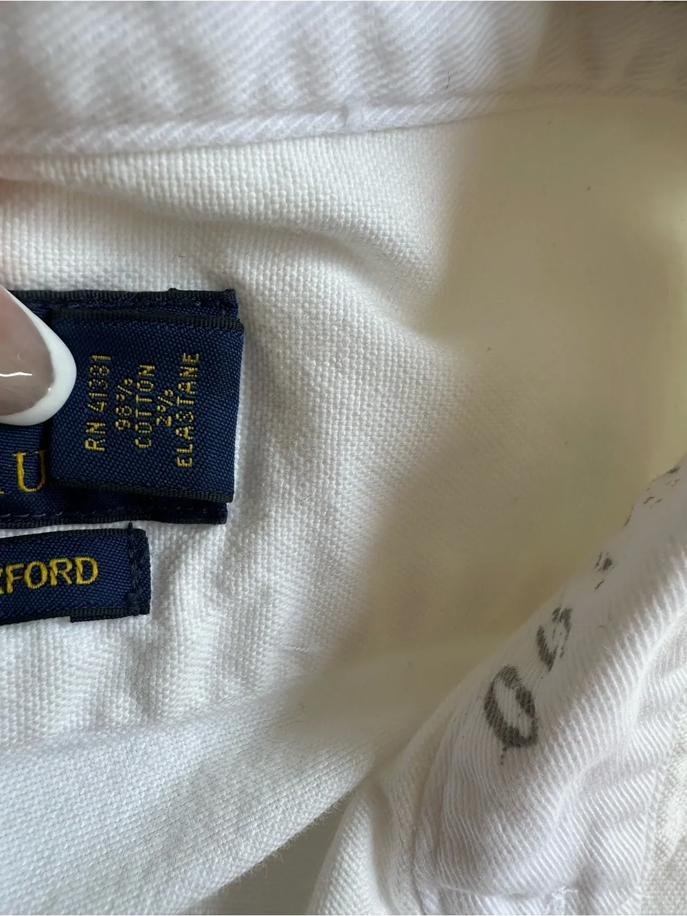 Polo Ralph Lauren NYC Track Oxford Stretch Shirt White Prep Men’s Size M